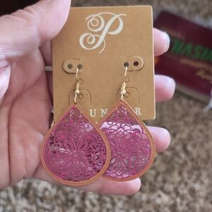 Plunder Pink Iridescent Teardrop Earrings